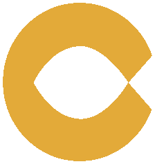 icon of a fish created by the negative space of a capital C